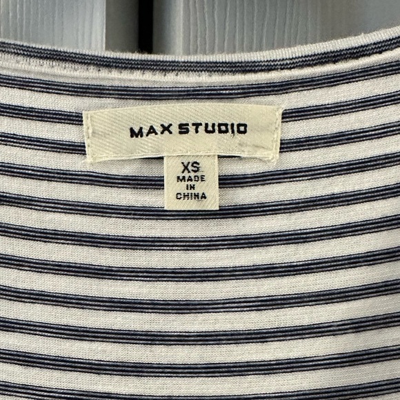 Max Studio Striped Navy and White Summer Dress - Picture 3 of 4